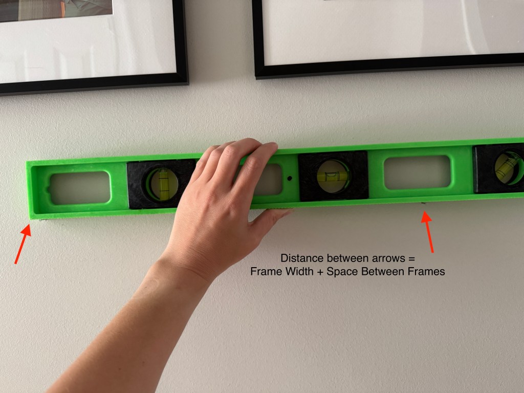 Measuring the distance from the first nail to the next nail
